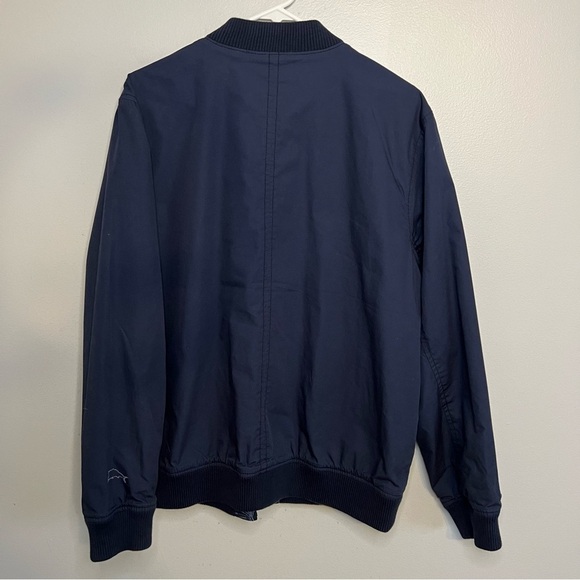 Tommy Bahama Fez Frond Reversible Bomber Jacket Mens Sz M Navy Blue Snap Pocket - Picture 16 of 16